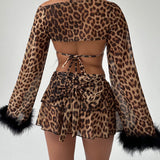Leopard Mesh Bow Skort (Optional Bow) - Ready To Ship