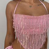 Marbella Sequin Halter Top (Optional Matching Bottoms)