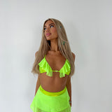 Green Twinkle Mesh Bow Skort (Optional Bow)