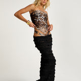 Black Ruffle Maxi Skirt - Ready To Ship