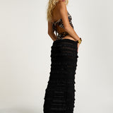 Black Ruffle Maxi Skirt - Ready To Ship