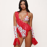 Twinkle Cherry Frill Bodysuit Set (Optional Matching Sleeves)