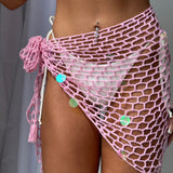 Baby Pink Crochet Sarong - Ready to Ship