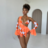 Pumpkin Frill Bodysuit Set (Optional Matching Sleeves)