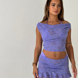 Purple Lace Hooded Drape Tank Top