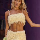 Sol Faux Feather Top - Ready To Ship