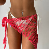 Pink/Red Crochet Sarong - Ready to Ship