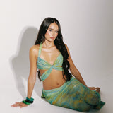 Aquamarine Mesh Maxi Skirt [Made To Order]