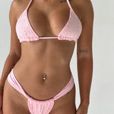 Baby Pink Lace Minimal Bikini Bottoms