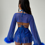 Royal Blue Twinkle Fluffy Shrug Top