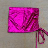 Metallic pink bandeau top size UK 6/8 US 2/4
