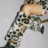 Faux Fur Leopard Leg Warmers [Preorder - Shipping 6th October]