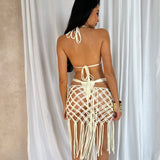 Cream Macrame Tassel Skirt - Ready to Ship