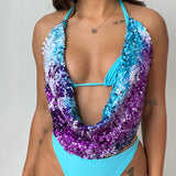 Capri Sequin Drape Top (Optional Matching Bottoms)