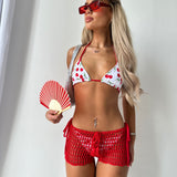 Red Crochet Micro Shorts - Ready to Ship