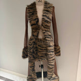 1 of 1 sample brown tiger cardigan and skirt size XS