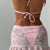 Baby Pink Lace Frill Skirt