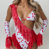Twinkle Cherry Frill Bodysuit Set (Optional Matching Sleeves)