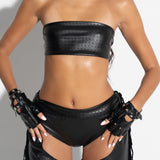 Midnight Biker Faux Leather Low Cut Bottoms [Made To Order]