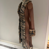 1 of 1 sample brown tiger cardigan and skirt size XS