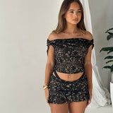 Black / Gold Lace Frill Skirt