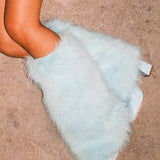 Blue Snow Bunny Faux Fur Leg Warmers [Preorder]