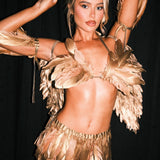 Golden Angel Feather Arm Cuffs - Made To Order