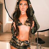 Army Brat Faux Fur Triangle Top - Ready To Ship