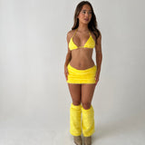 Yellow Faux Fur Leg Warmers