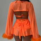 Orange Twinkle Fluffy Shrug Top