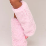 Pink Snow Bunny Faux Fur Leg Warmers [Preorder]