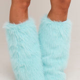 Blue Snow Bunny Faux Fur Leg Warmers [Preorder]