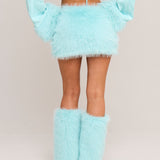 Blue Snow Bunny Faux Fur Leg Warmers [Preorder]