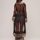 Tiger Faux Fur Long Cardigan [Preorder]