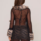 Tiger Faux Fur Triangle Top [Preorder]