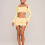 Tweety Bird Faux Feather Skirt - Ready To Ship