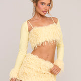 Tweety Bird Faux Feather Top - Ready To Ship