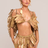 Golden Angel Feather Micro Shorts - Made To Order