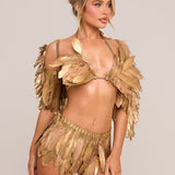 Golden Angel Feather Triangle Top - Made To Order