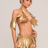 Golden Angel Feather Arm Cuffs - Made To Order
