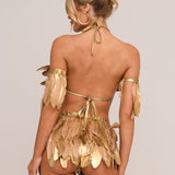 Golden Angel Feather Triangle Top - Made To Order