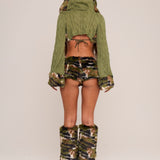 Army Brat Faux Fur Leg Warmers - Ready To Ship