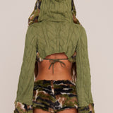 Army Brat Faux Fur Triangle Top - Ready To Ship