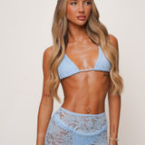 Powder Blue Lace Frill Skirt - Ready to Ship