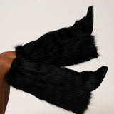 [Preorder] Luxury Black Faux Fur Boot Covers