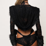 [Preorder] Black Lace Fluffy Shrug