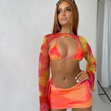Sunset Fishnet Triangle Top