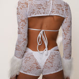 White Lace Fluffy Shrug