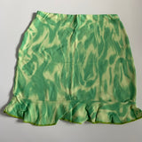 sale - green swirl frill mini skirt size UK 8